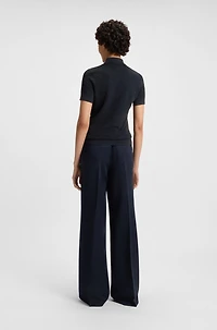 Structured sweater with polo collar