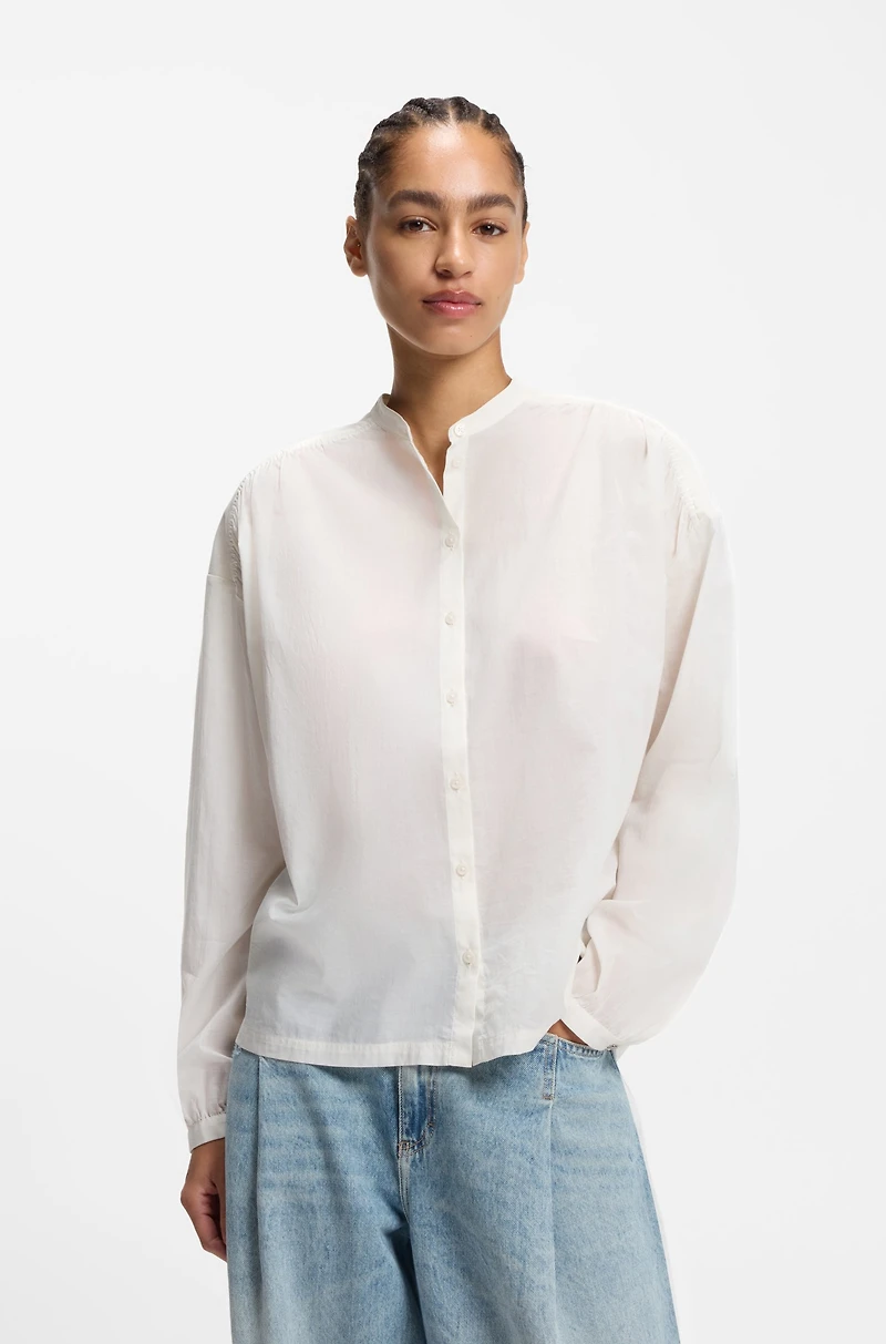 Relaxed-fit blouse cotton muslin
