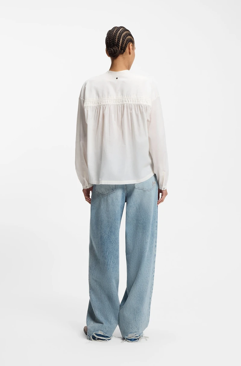 Relaxed-fit blouse cotton muslin
