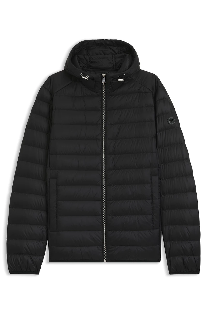 Padded jacket water-repellent fabric with detachable hood