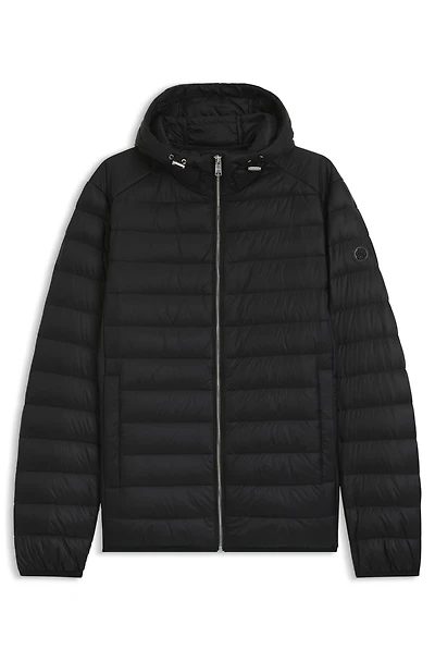 Padded jacket water-repellent fabric with detachable hood