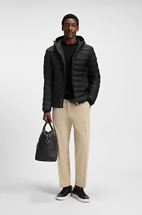 Down-filled jacket with water-repellent finish