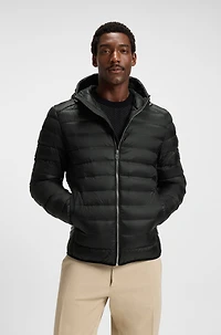 Down-filled jacket with water-repellent finish