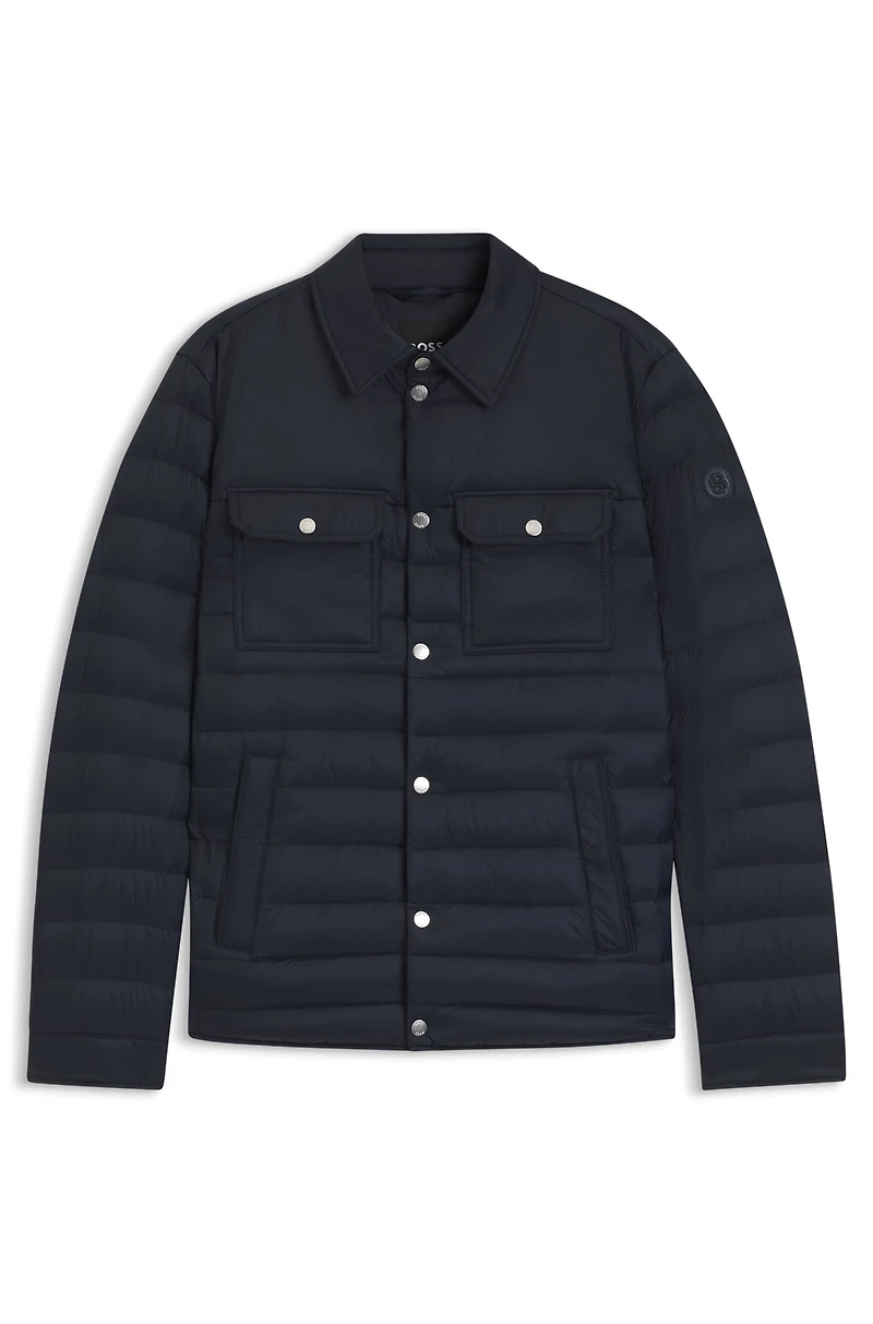 Down jacket with water-repellent finish