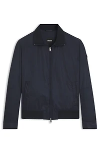 Water-repellent jacket with monogram jacquard