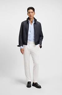 Water-repellent jacket with monogram jacquard
