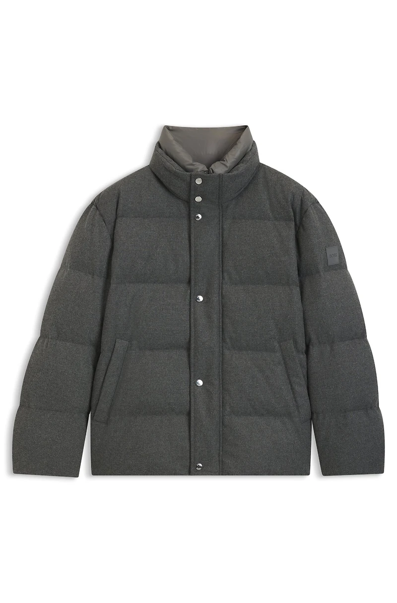 Down-filled jacket flannel