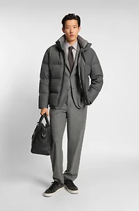 Down-filled jacket flannel