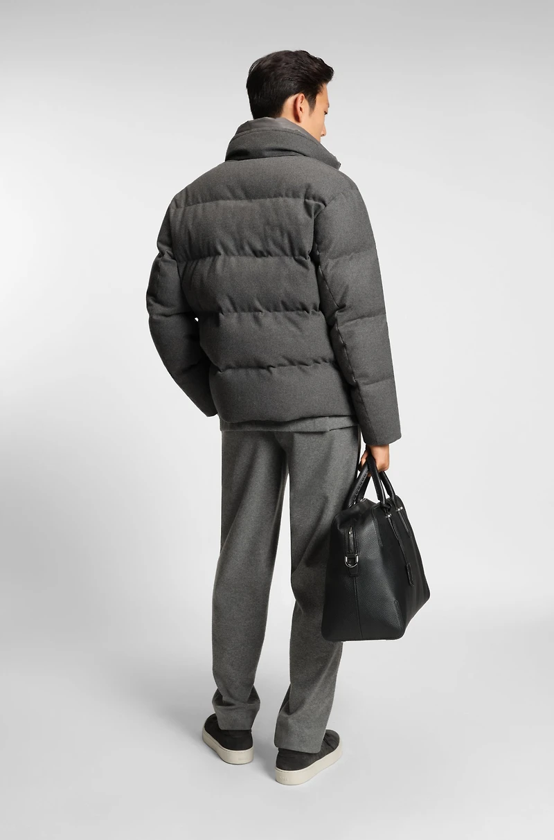 Down-filled jacket flannel