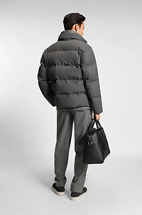 Down-filled jacket flannel