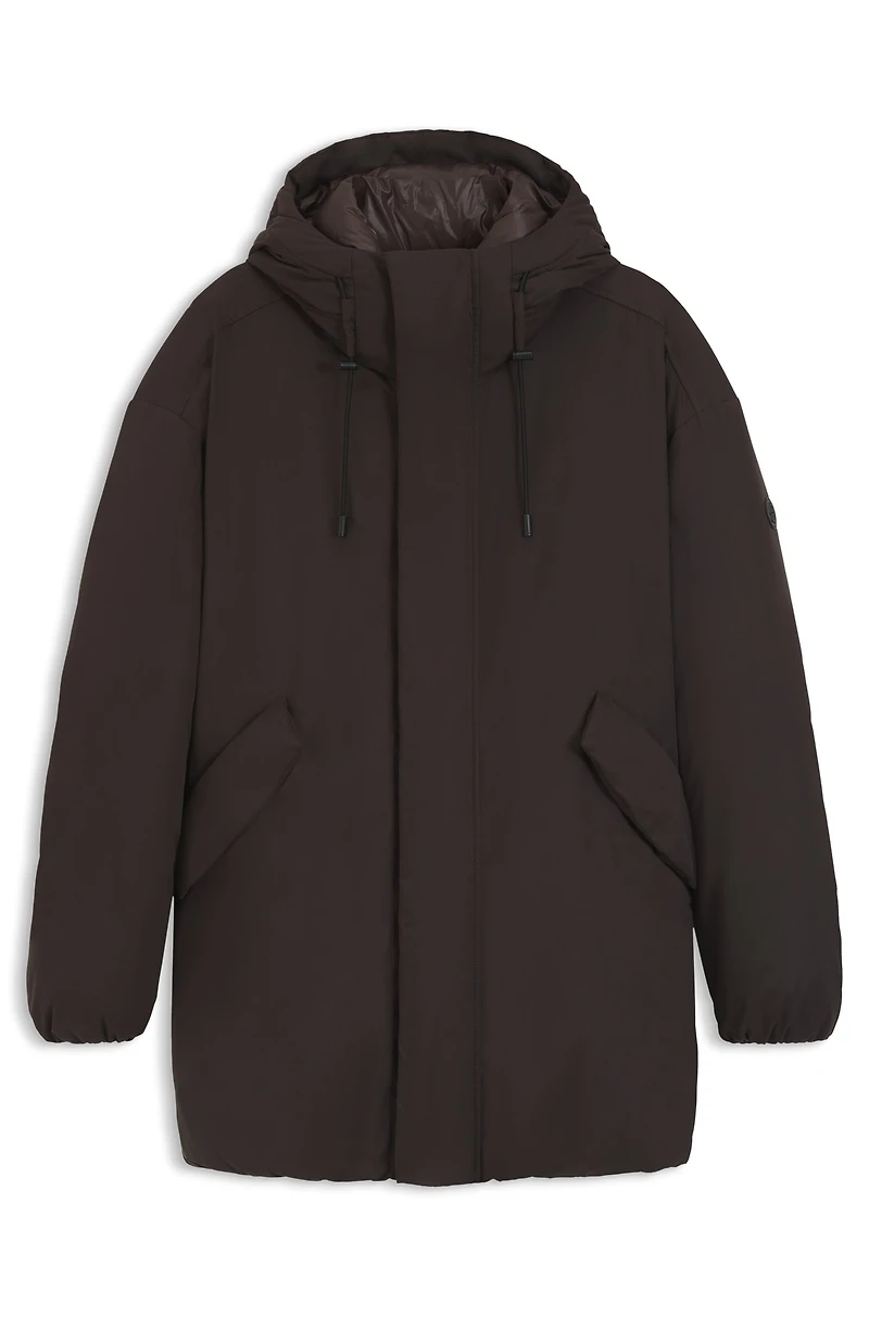 Peached-microfibre jacket with water-repellent finish