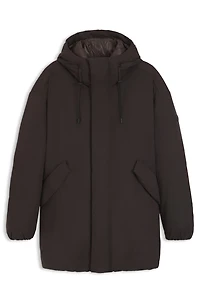 Peached-microfibre jacket with water-repellent finish