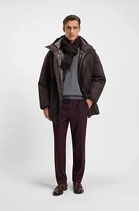 Peached-microfibre jacket with water-repellent finish