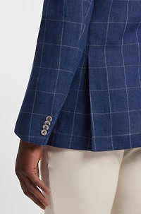 Slim-fit jacket a checked linen blend