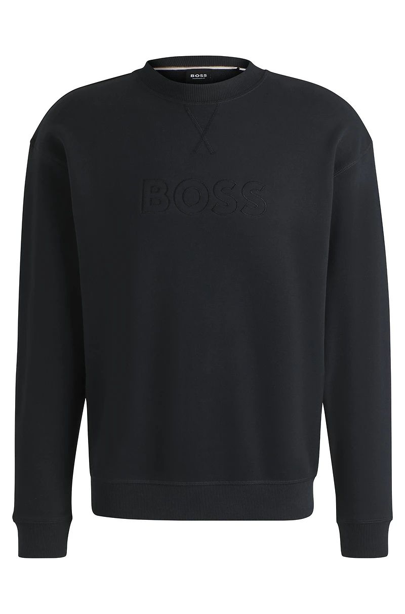 Relaxed-fit sweatshirt cotton terry with embroidered logo