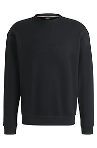 Relaxed-fit sweatshirt cotton terry with embroidered logo