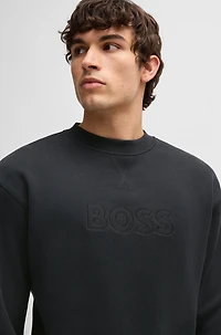 Relaxed-fit sweatshirt cotton terry with embroidered logo