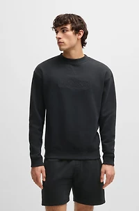 Relaxed-fit sweatshirt cotton terry with embroidered logo