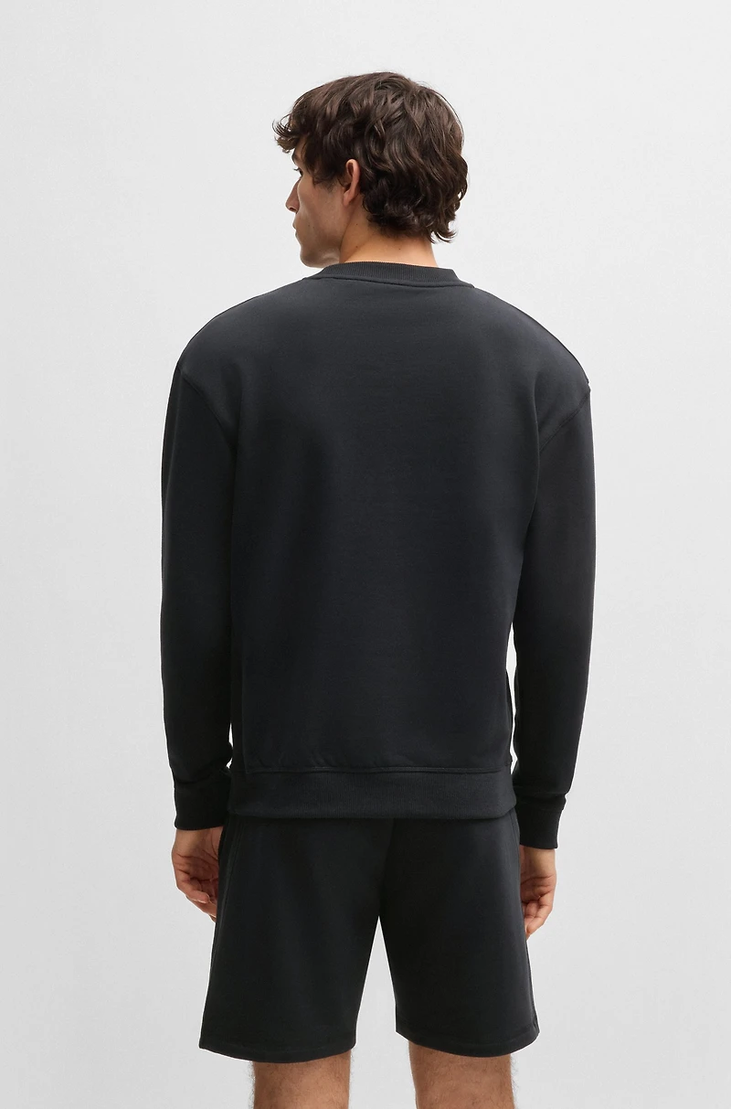 Relaxed-fit sweatshirt cotton terry with embroidered logo