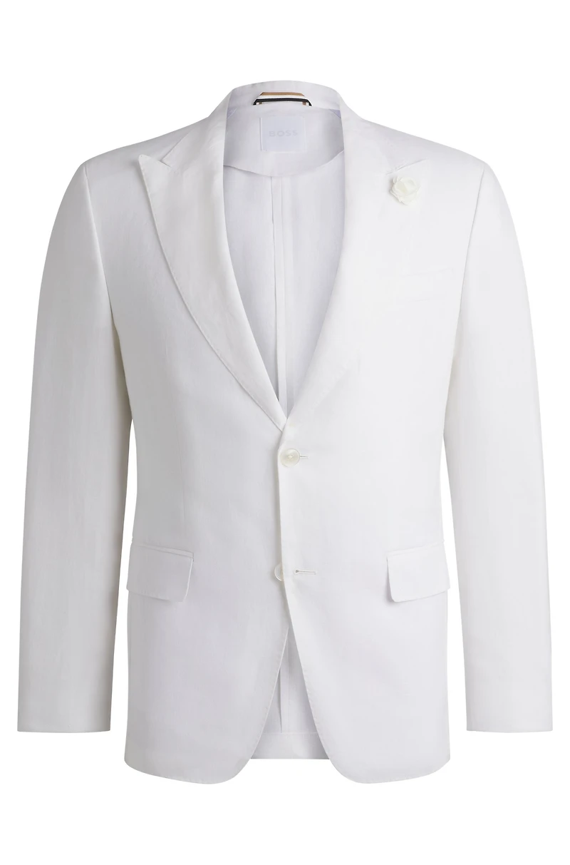 Slim-fit blazer linen canvas