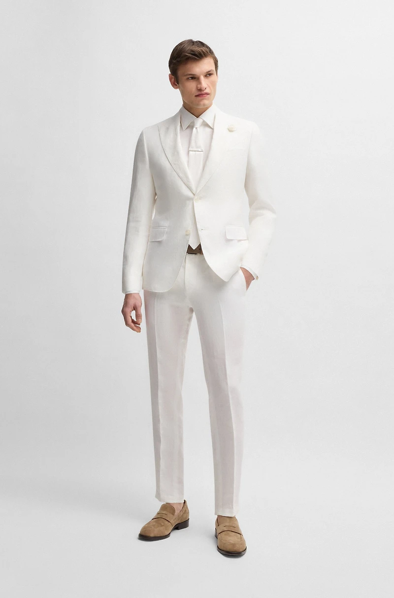 Slim-fit blazer linen canvas