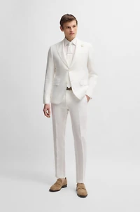 Slim-fit blazer linen canvas
