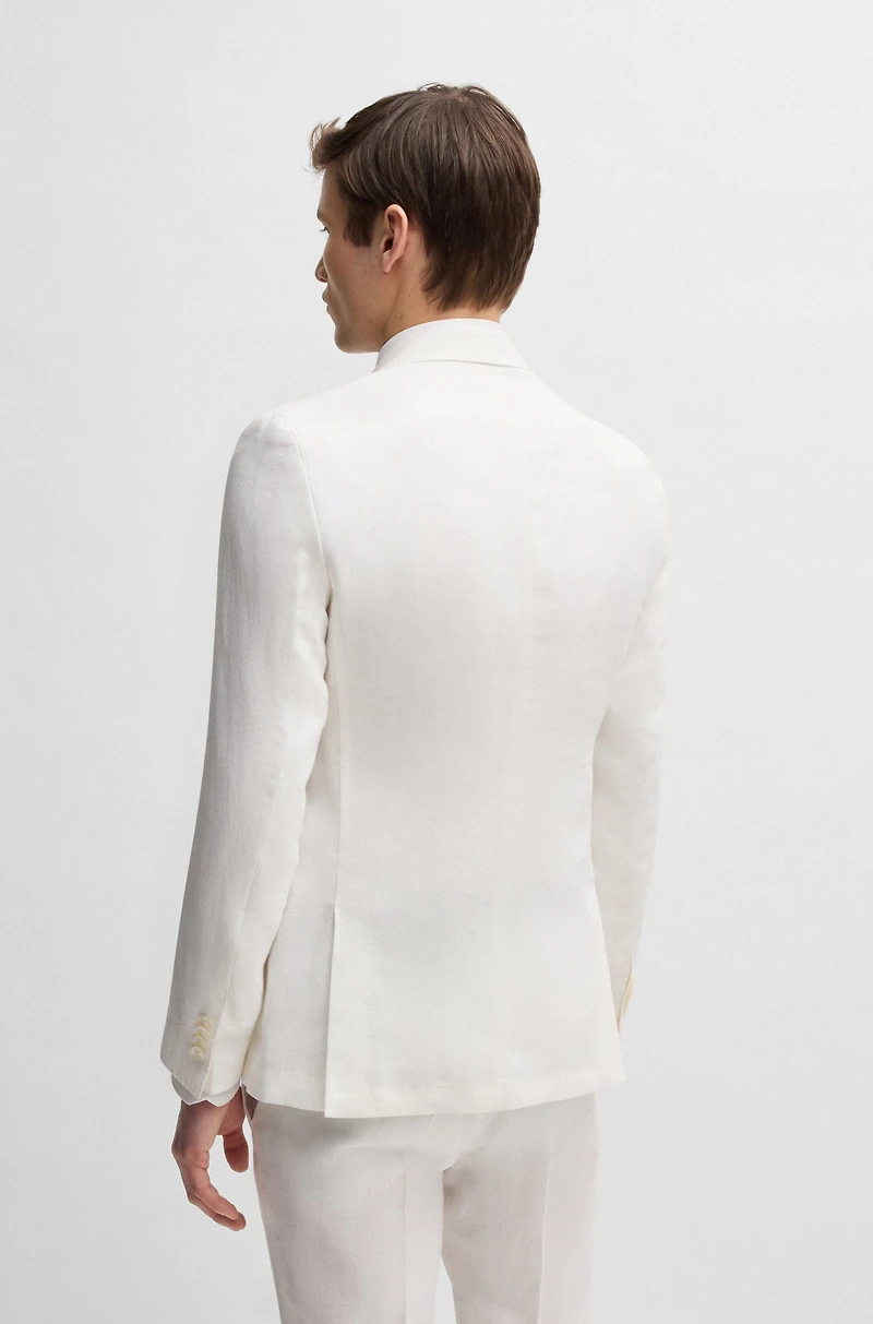 Slim-fit blazer linen canvas