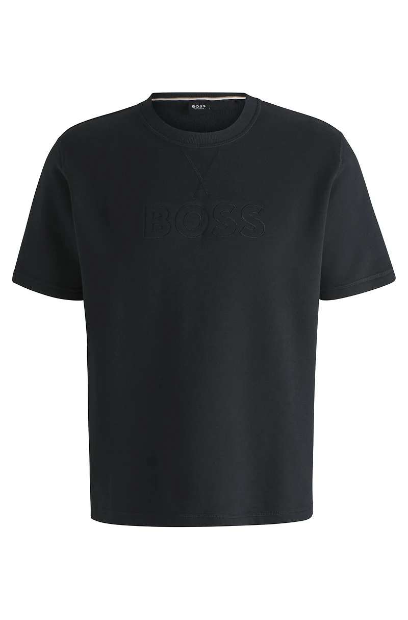 Cotton-terry T-shirt with embroidered logo