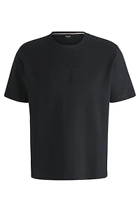 Cotton-terry T-shirt with embroidered logo