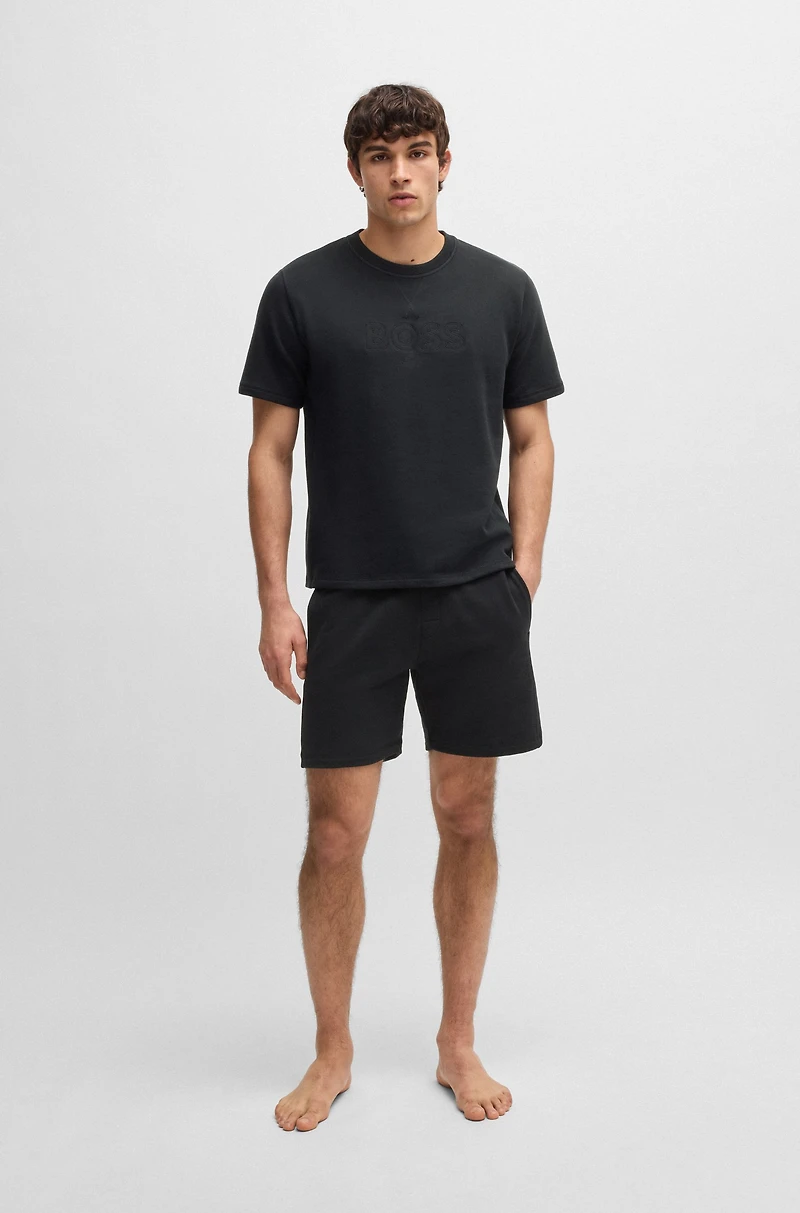 Cotton-terry T-shirt with embroidered logo