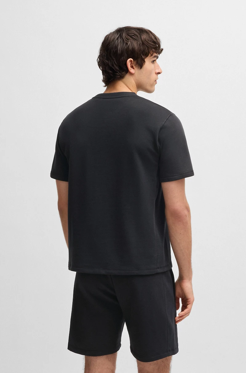 Cotton-terry T-shirt with embroidered logo