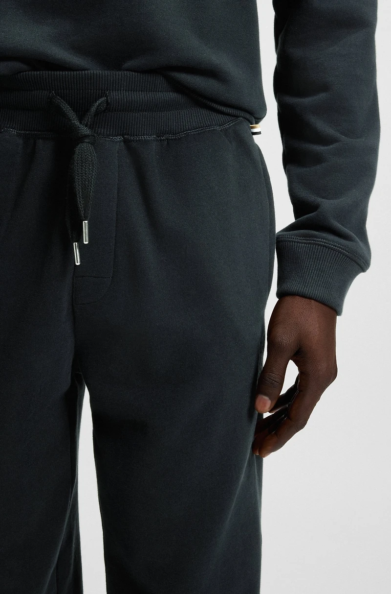 Cotton-terry tracksuit bottoms with embroidered logo