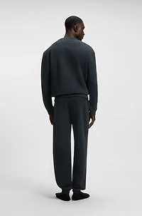 Cotton-terry tracksuit bottoms with embroidered logo