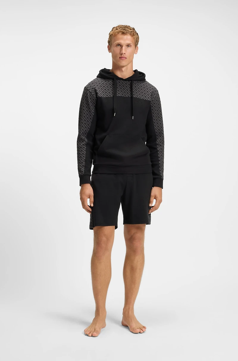 Hoodie with monogram pattern