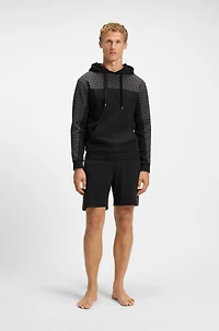 Hoodie with monogram pattern
