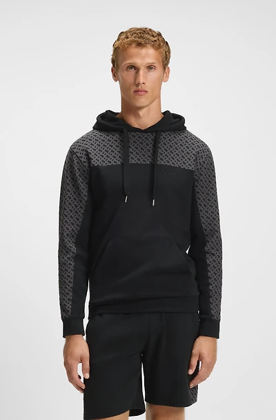 Hoodie with monogram pattern