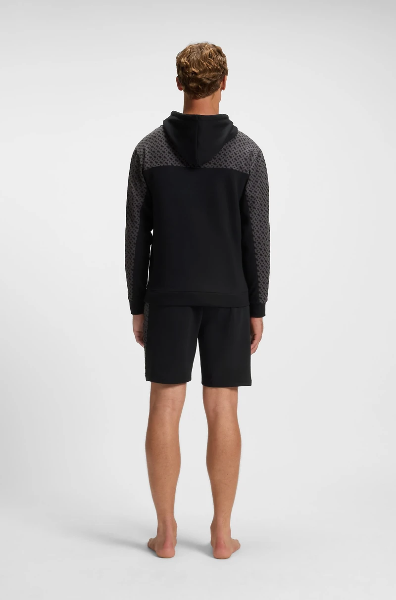 Hoodie with monogram pattern