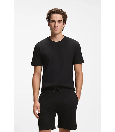 Cotton-blend T-shirt with waffle structure