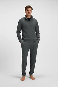 Waffle-structure tracksuit bottoms a cotton blend