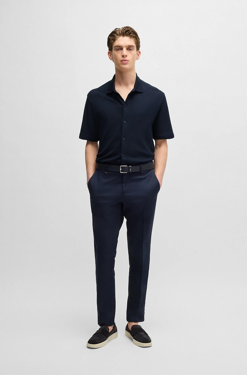 Regular-fit shirt waffle cotton