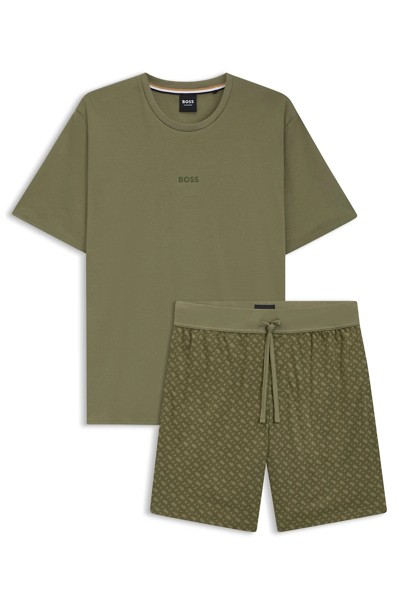 Gift-boxed pajamas cotton with logo and monograms