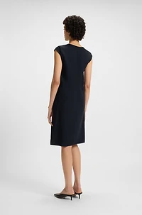 V-neck dress with integrated belt