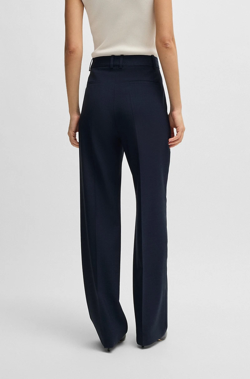 Regular-fit trousers micro-check virgin wool