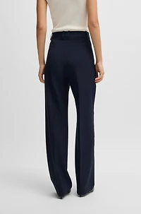 Regular-fit trousers micro-check virgin wool