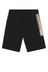 Cotton-terry shorts with stripe print