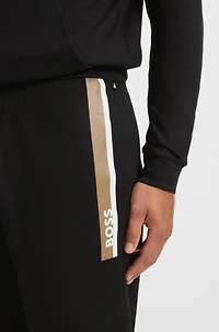Cotton-terry shorts with stripe print