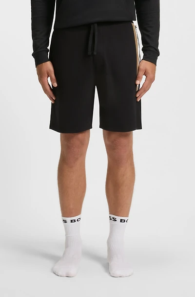 Cotton-terry shorts with stripe print