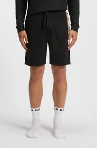 Cotton-terry shorts with stripe print