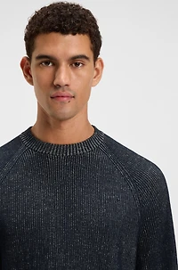 Cotton-linen sweater with striped knit