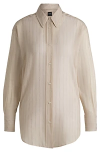 Regular-fit blouse striped cotton